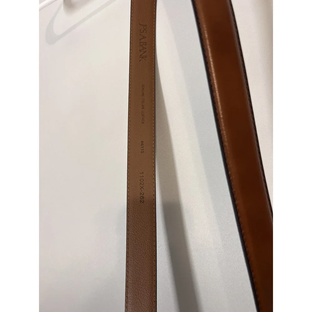 JoS. A. Bank Men's Tan Brown Genuine Italian Leather Belt Sz 44 Set Of 2‎ NEW